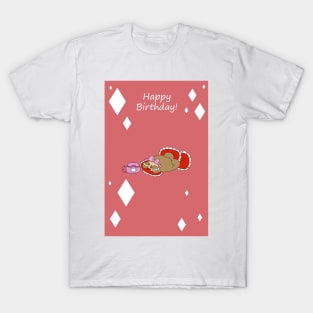 "Happy Birthday" Girly Sloth T-Shirt